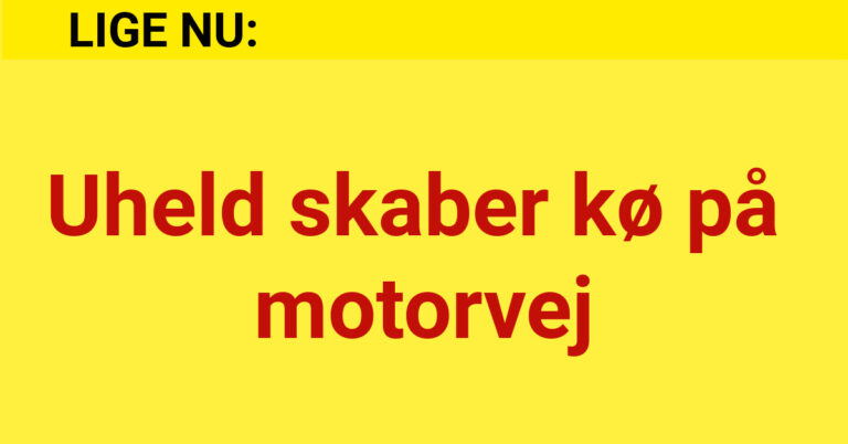 LIGE NU Uheld skaber kø på motorvej Nyhed24 dk