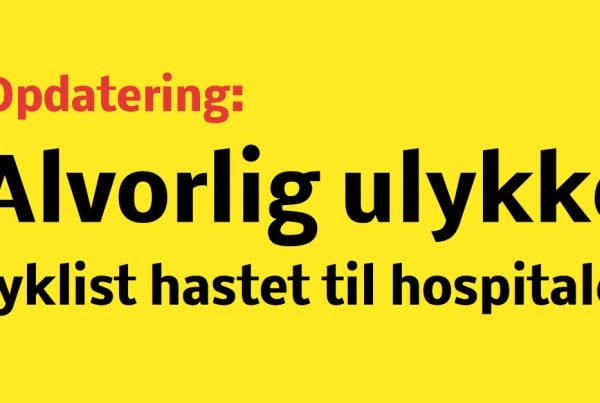 Opdatering: Cyklist alvorligt tilskadekommet efter ulykke