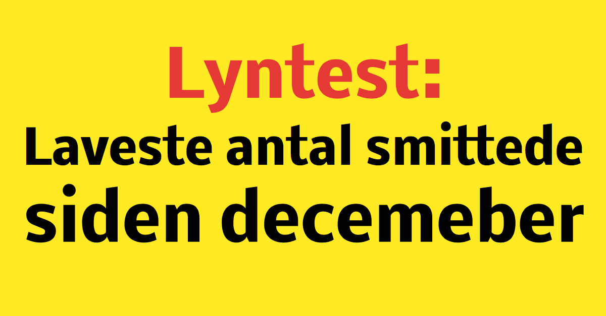 Lyntes: Laveste antal smittede siden decemeber