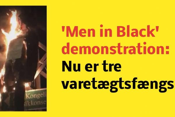 'Men in Black' demonstration: Nu er tre varetægtsfængslet efter 'Mette Frederiksen'-dukke