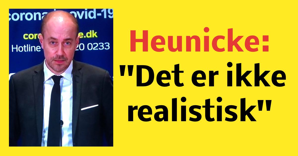 Heunicke melder ud til danskerne: ''Det er ikke realistisk''