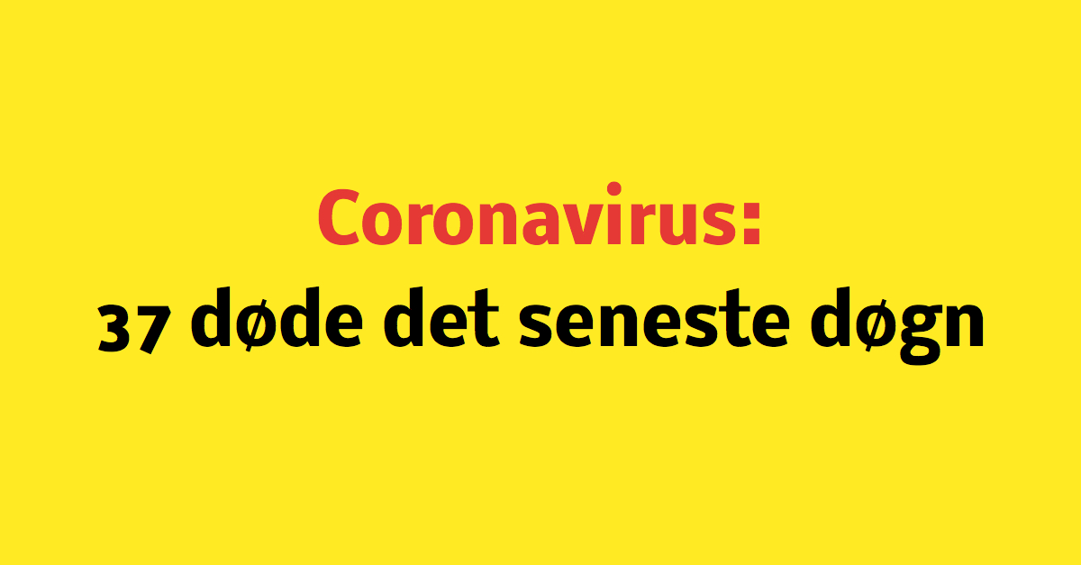 Coronavirus: 37 døde det seneste døgn