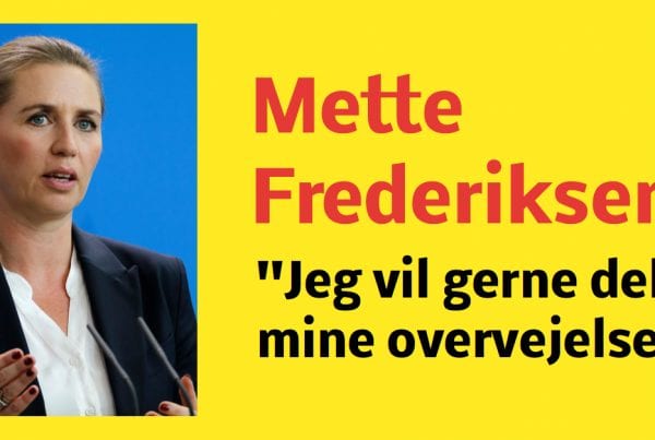 Mette Frederiksen: ''Jeg vil gerne dele mine overvejelser''