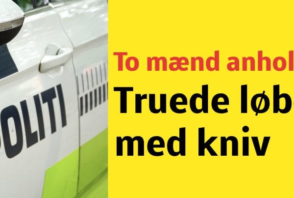 To mænd anholdt: Truede løber med kniv