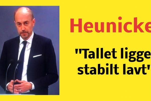 Heunicke: ''Tallet ligger stabilt lavt''