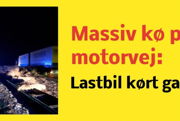 LIGE NU: Motorvej spærret - Lastbil kørt galt