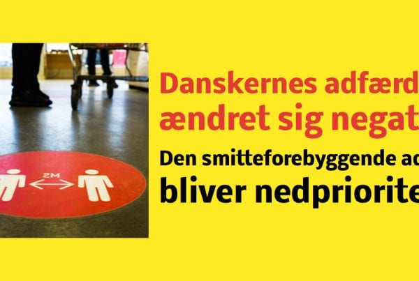 Danskerne begynder at tage mere let på den smitteforebyggende adfærd