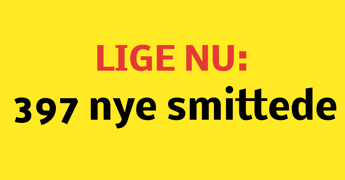 LIGE NU: 397 nye smittede