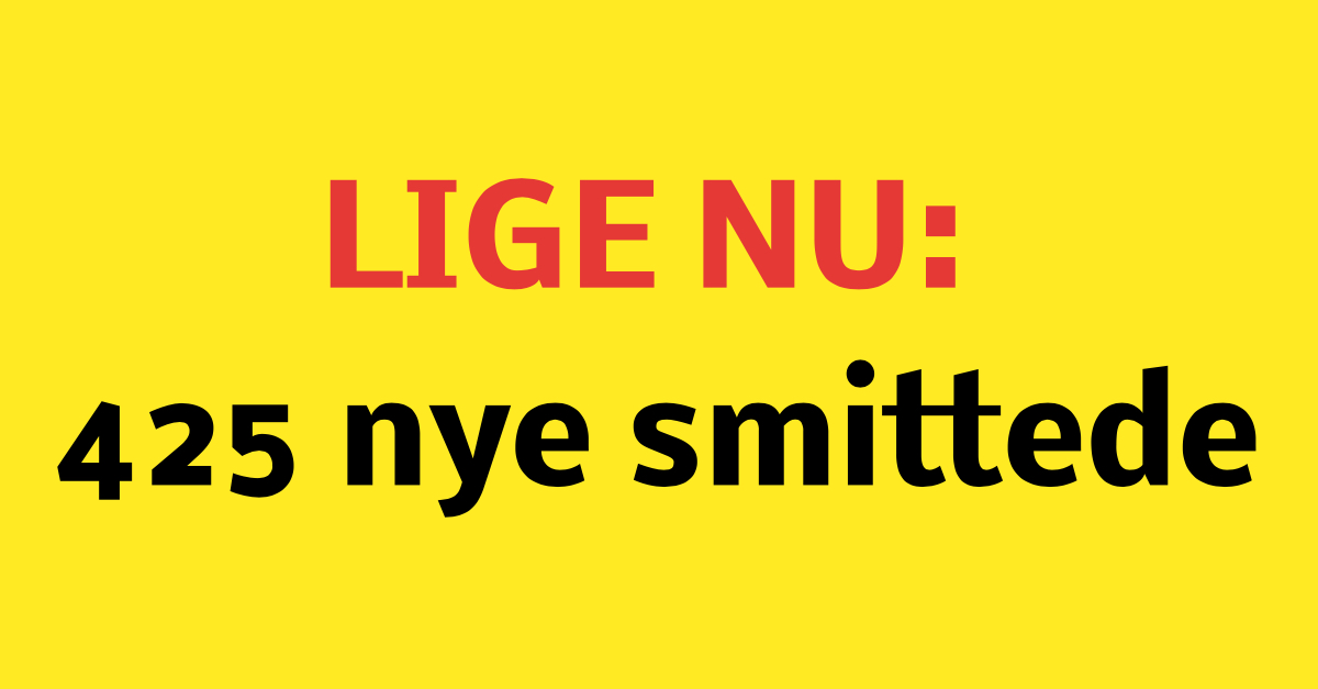 LIGE NU: 425 nye smittede