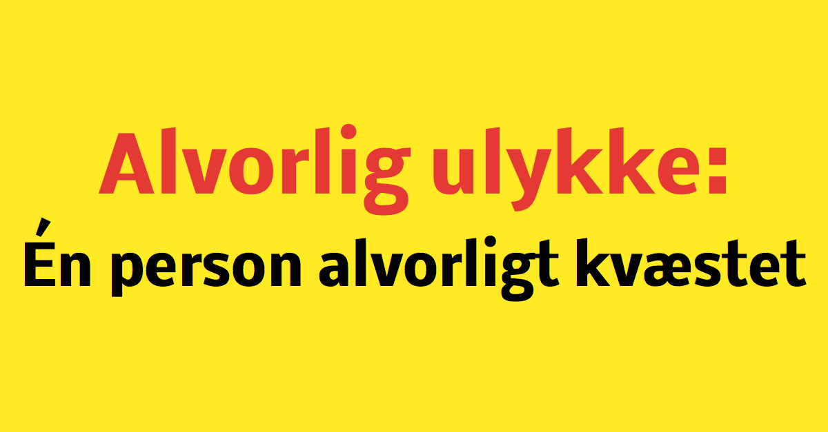 LIGE NU: Alvorlig ulykke - én person kvæstet