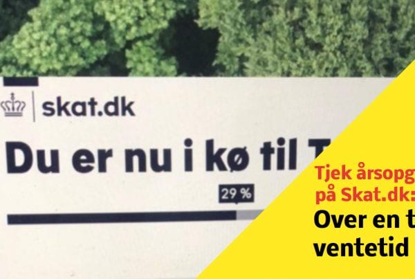 Folk står i lang kø for at tjekke årsopgørelse på Skat.dk - Mere end en times kø