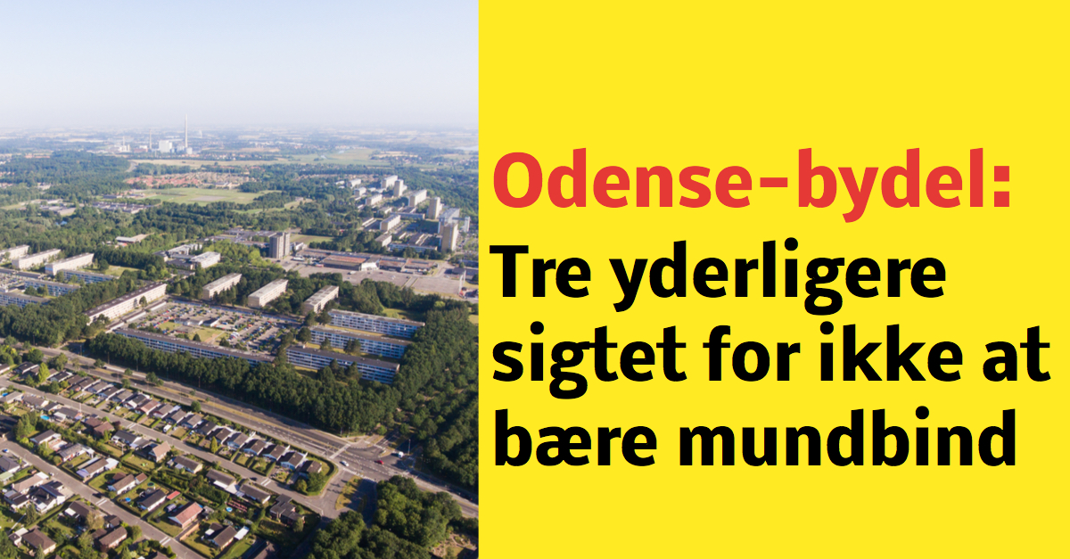 Tre yderligere sigtet for ikke at bære mundbind i Odense-bydel