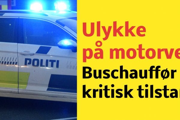 Buschauffør i kritisk tilstand efter ulykke på motorvej