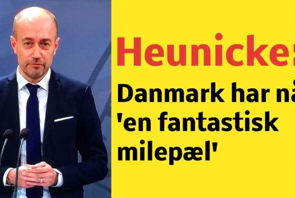 Heunicke: Danmark har nået 'en fantastisk milepæl'