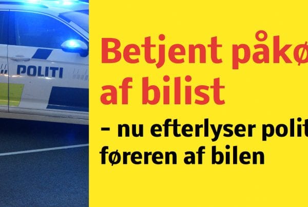 Drama: Betjent påkørt af bilist - nu efterlyser politiet føreren af bilen