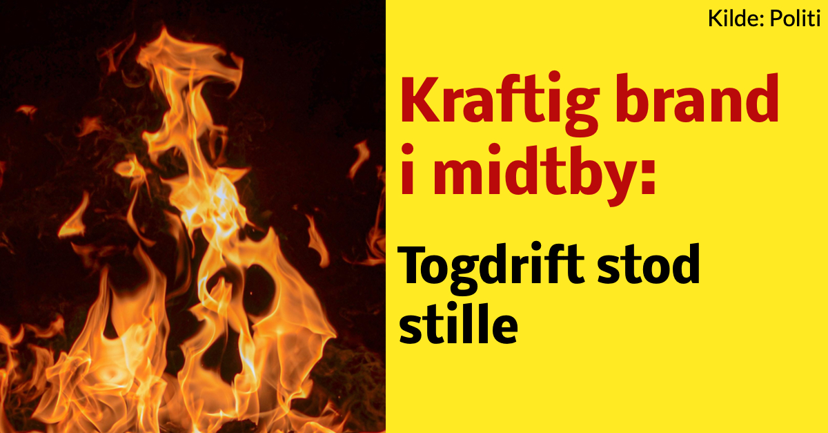 Kraftig brand i midtby