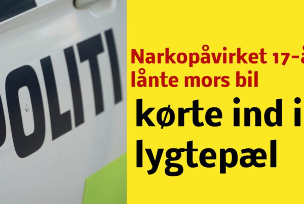 kørte ind i lygtepæl