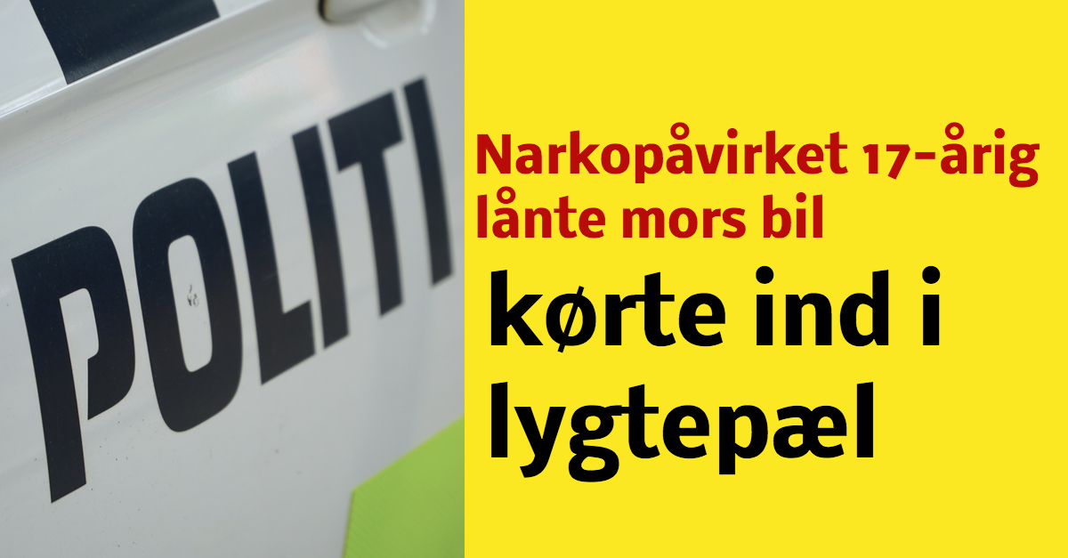 kørte ind i lygtepæl