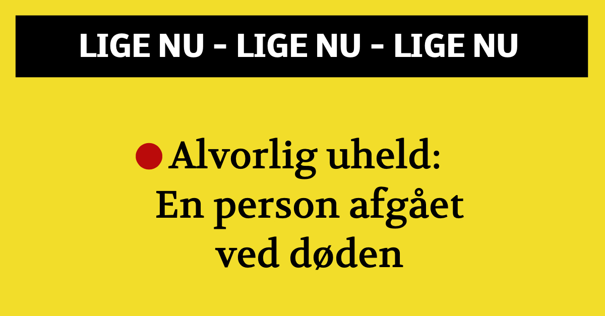 Alvorlig uheld: En person afgået ved døden