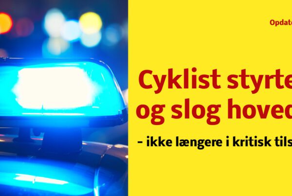 Cyklist styrtede og slog hovedet - ikke længere i kritisk tilstand