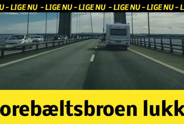 Der er torsdag eftermiddag en kraftig blæst på Storebæltsbroen, og derfor lukker broen ned for gennemkørsel af vindfølsomme køretøjer