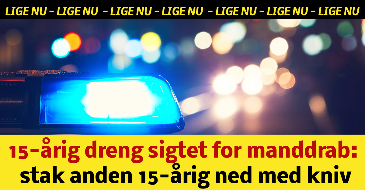 15-årig dreng sigtet for manddrab: stak anden 15-årig ned med kniv