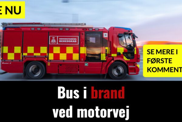 LIGE NU: Bus i brand ved motorvej