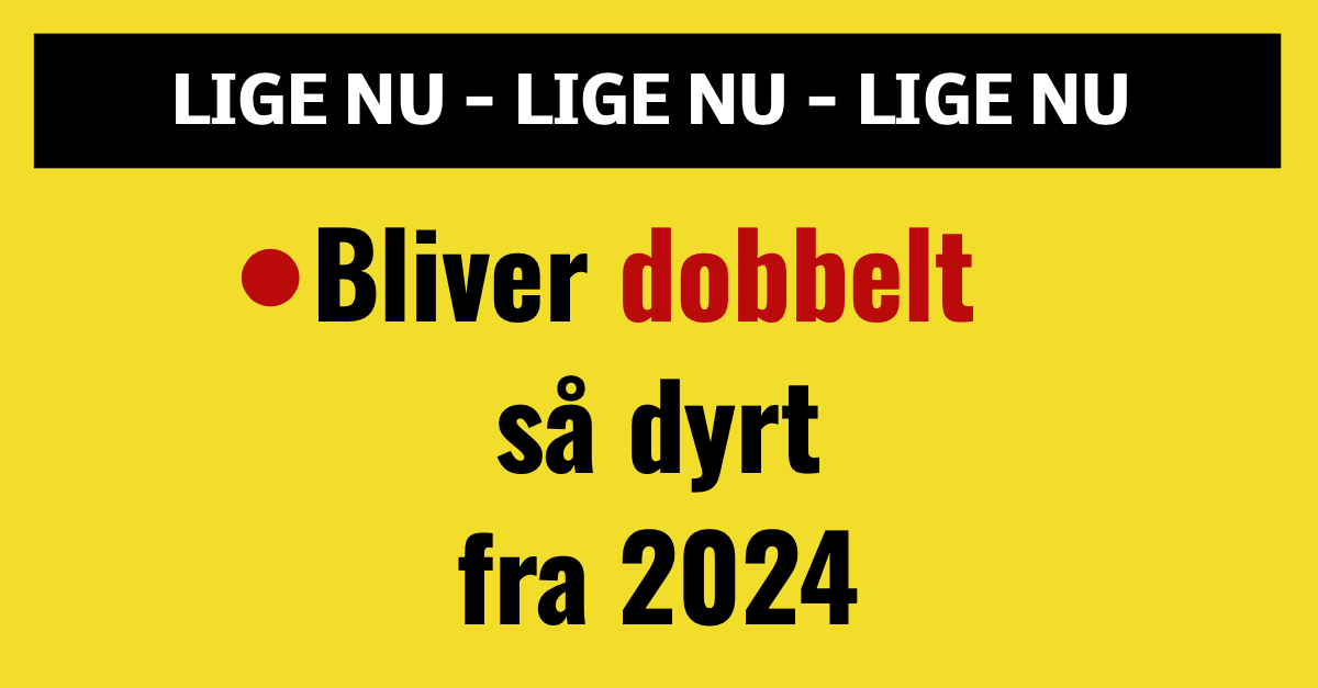 Bliver dobbelt så dyrt fra 2024