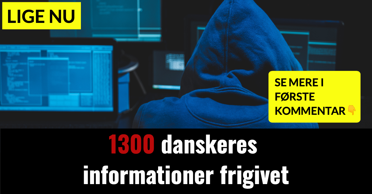 1300 danskeres informationer er nu frigivet i stort hackerangreb