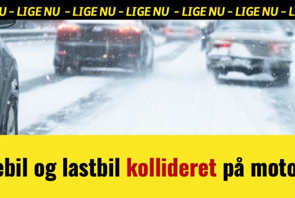 Varebil og lastbil kollideret på motorvej