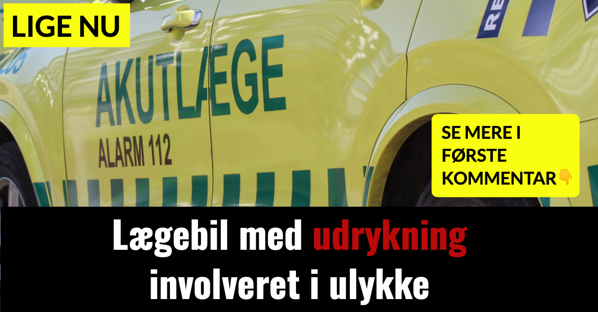 Lægebil med udrykning involveret i ulykke