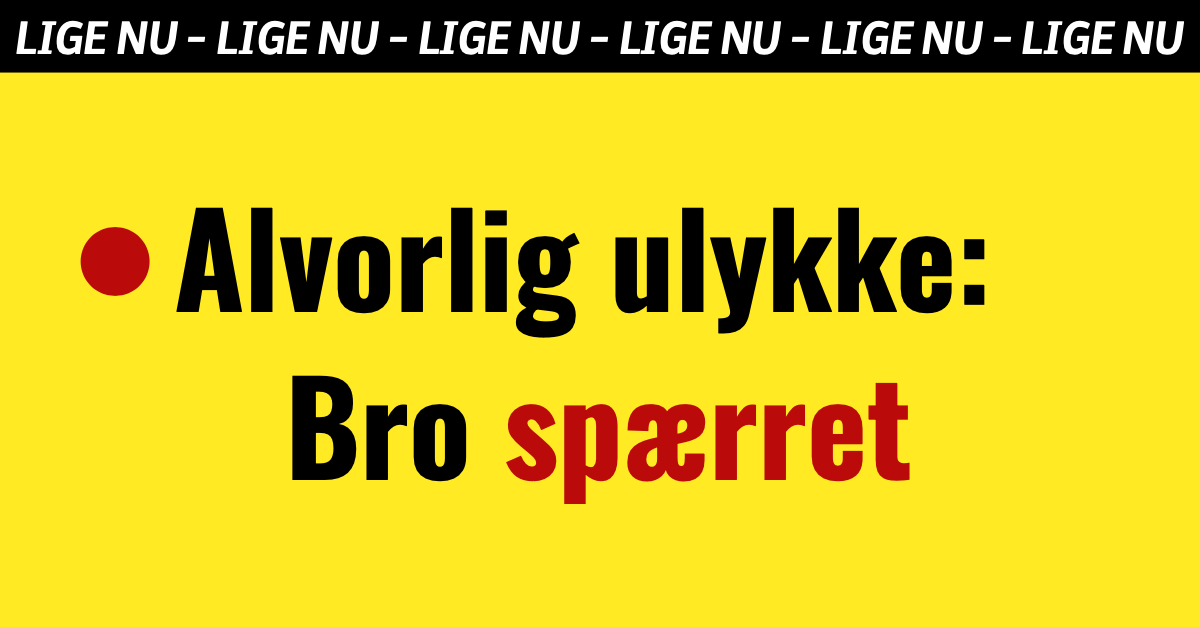 Alvorlig ulykke: Bro spærret