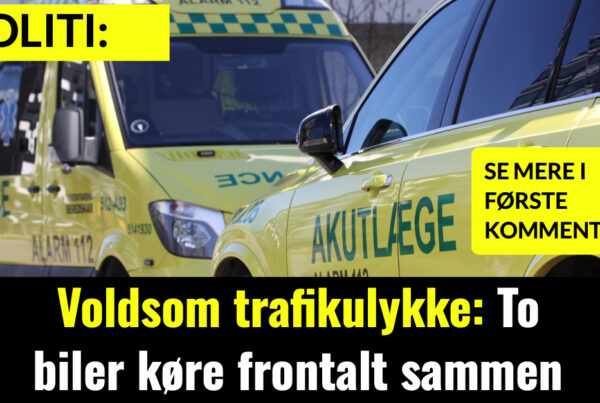 Voldsom trafikulykke: To biler køre frontalt sammen