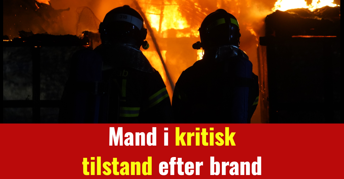 Mand i kritisk tilstand efter brand