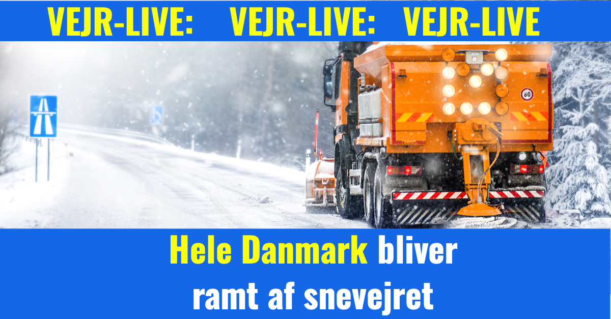 DMI udvider varsel om snestorm: Hele Danmark bliver ramt af snevejret