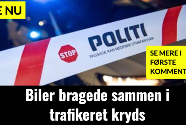 Biler bragede sammen i trafikeret kryds