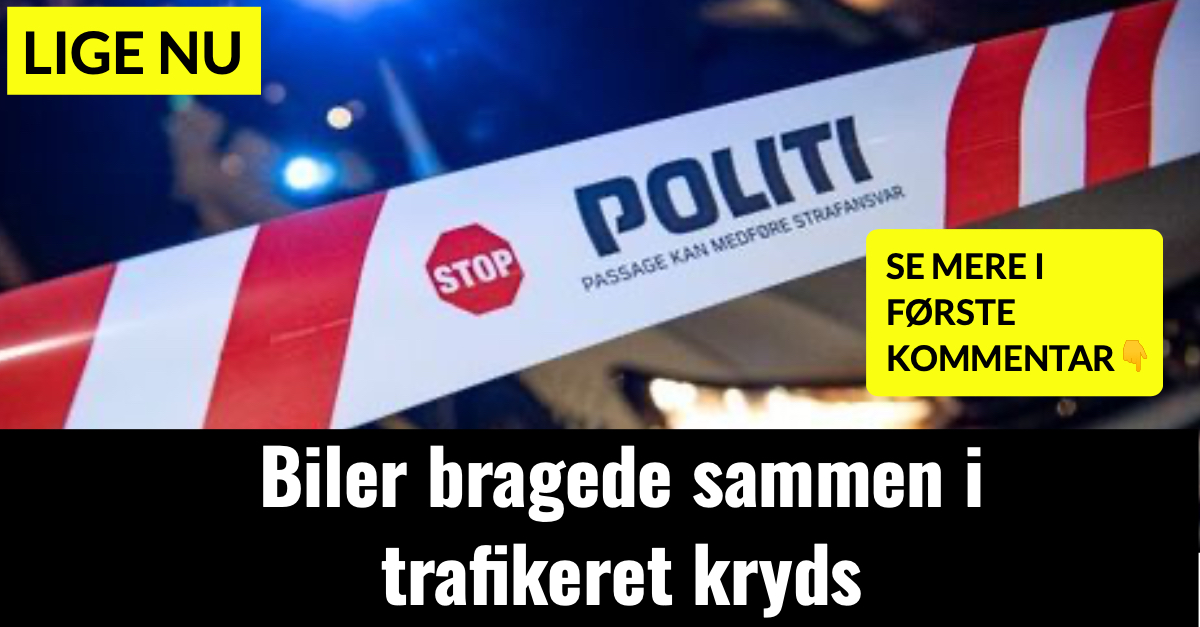 Biler bragede sammen i trafikeret kryds