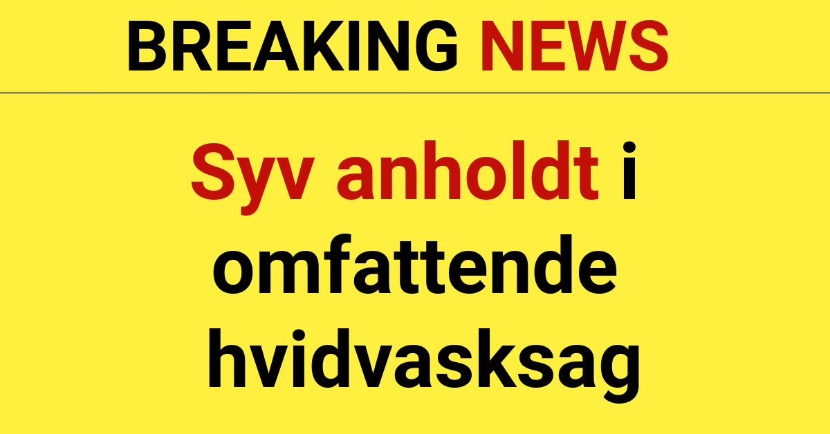 Syv anholdt i omfattende hvidvasksag