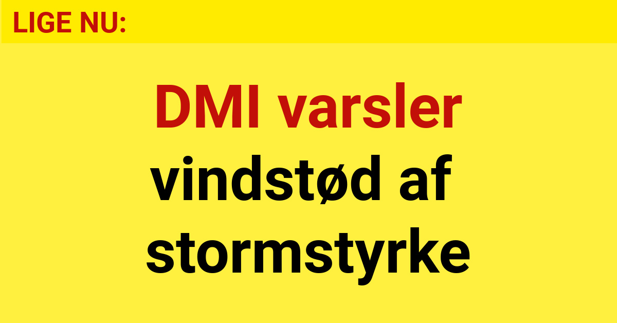 DMI varsler vindstød af stormstyrke