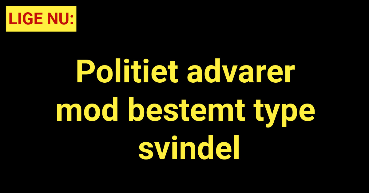 Politiet Advarer Mod Bestemt Type Svindel Nyhed24dk 