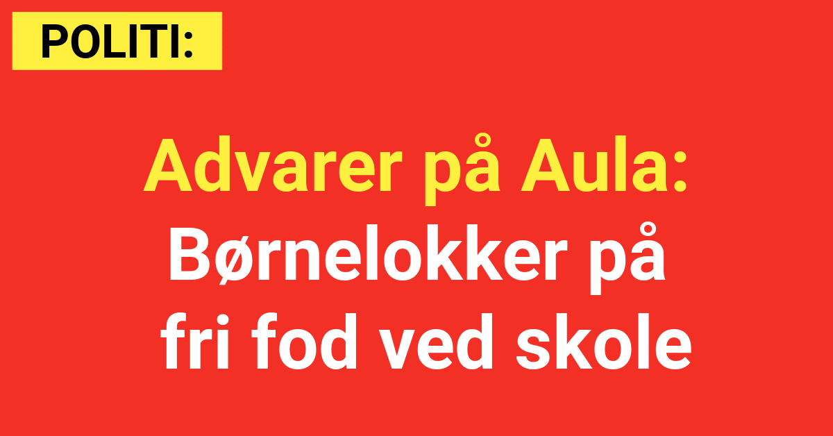 Advarer på Aula: Børnelokker på fri fod ved skole