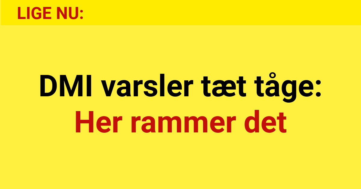 DMI varsler tæt tåge: Her rammer det