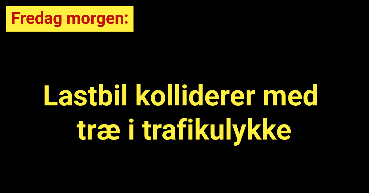 Lastbil kolliderer med træ i trafikulykke