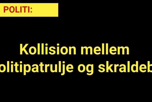 Kollision mellem politipatrulje og skraldebil