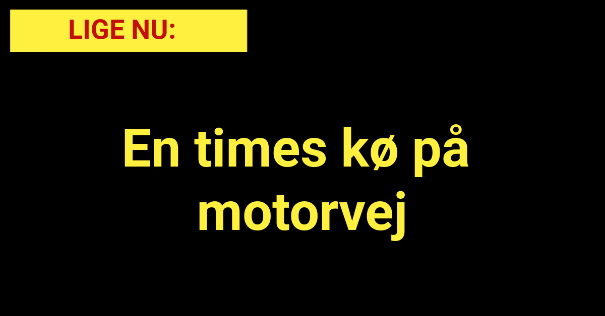 LIGE NU: En times kø på motorvej