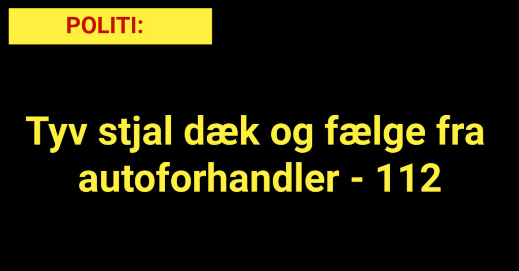 Tyv stjal dæk og fælge fra autoforhandler - 112