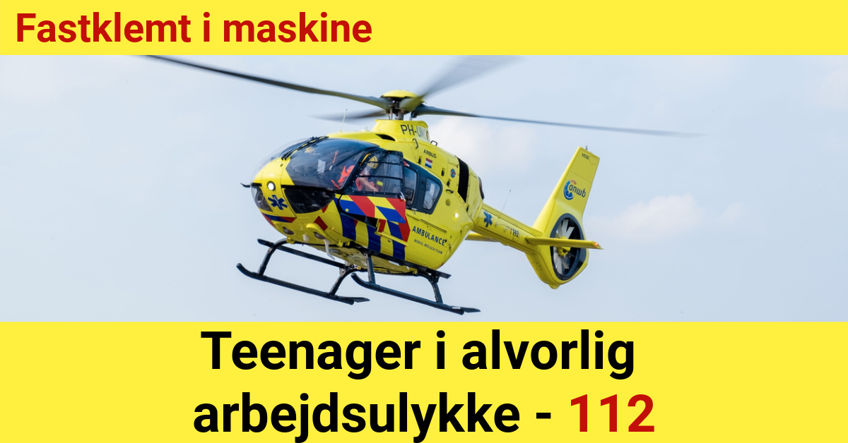 Teenager i alvorlig arbejdsulykke - 112