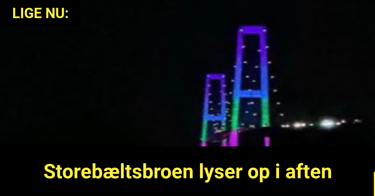 Storebæltsbroen lyser op i aftenStorebæltsbroen lyser op i aften