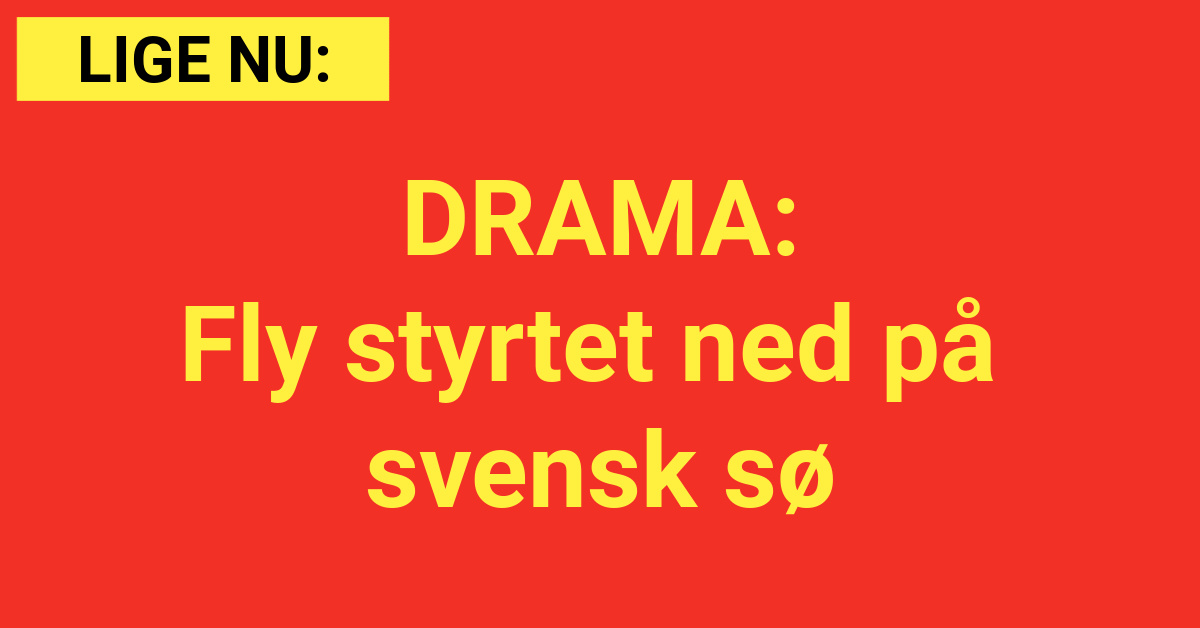 DRAMA: Fly styrtet ned på svensk sø