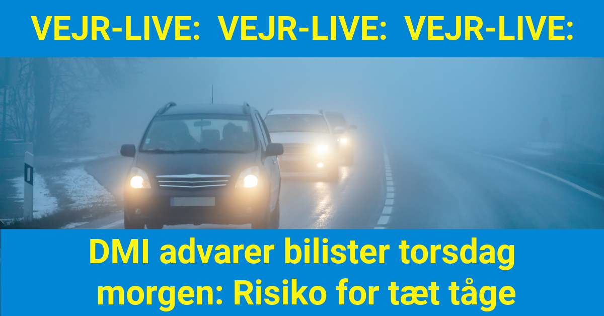 DMI advarer bilister torsdag morgen: Risiko for tæt tåge